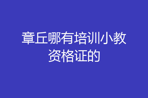 章丘哪有培训小教资格证的
