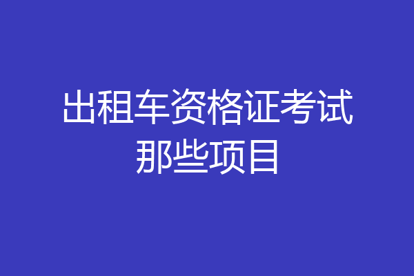 出租车资格证考试那些项目