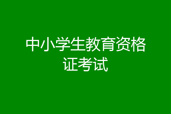 中小学生教育资格证考试