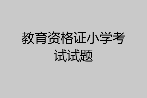 教育资格证小学考试试题