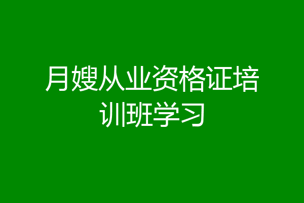 月嫂从业资格证培训班学习