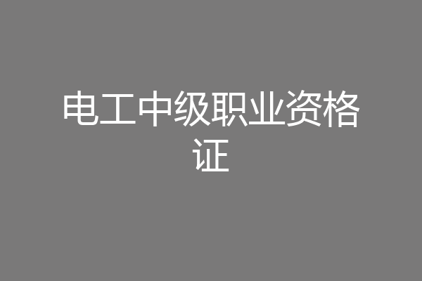 电工中级职业资格证