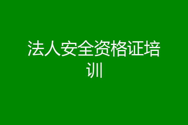 法人安全资格证培训
