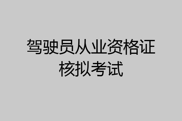 驾驶员从业资格证核拟考试