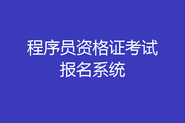 程序员资格证考试报名系统