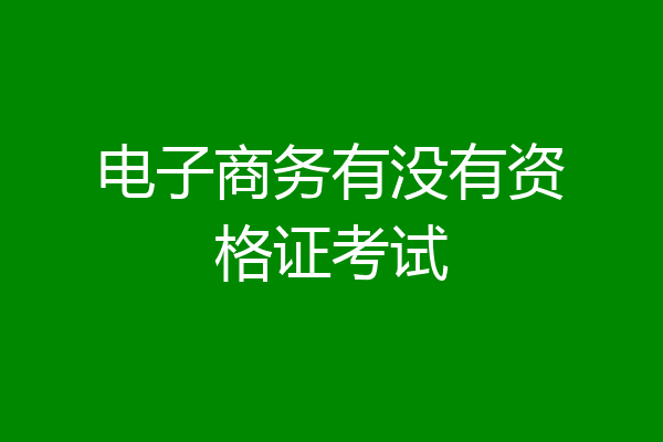 电子商务有没有资格证考试