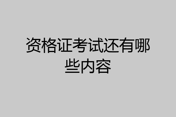 资格证考试还有哪些内容