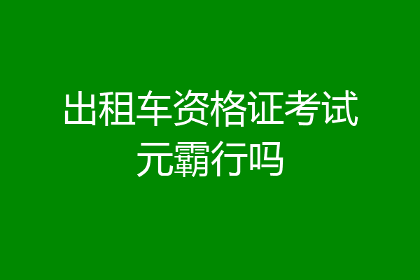 出租车资格证考试元霸行吗
