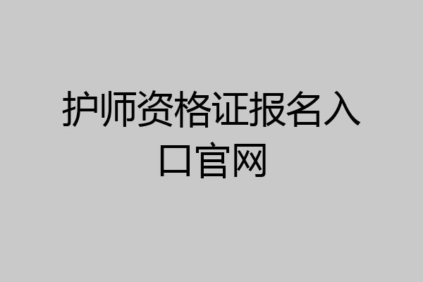 护师资格证报名入口官网