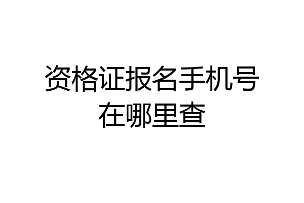 资格证报名手机号在哪里查