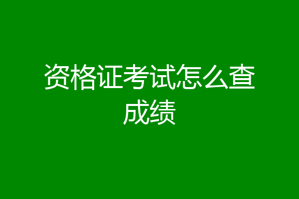 资格证考试怎么查成绩