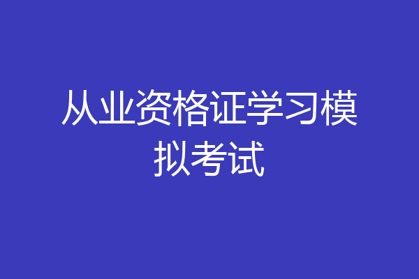 从业资格证学习模拟考试