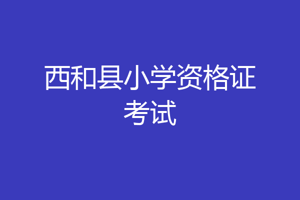 西和县小学资格证考试