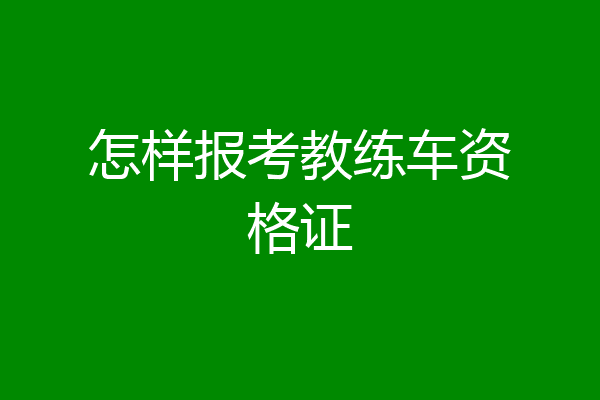 怎样报考教练车资格证
