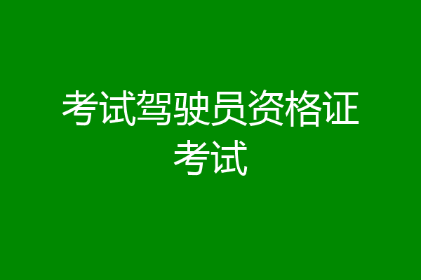 考试驾驶员资格证考试