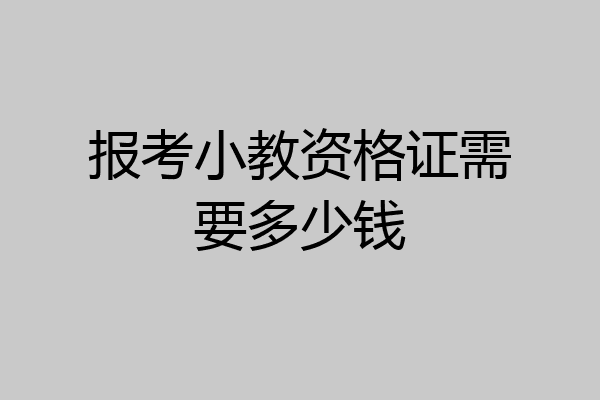 报考小教资格证需要多少钱