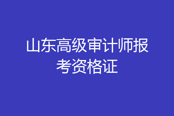 山东高级审计师报考资格证