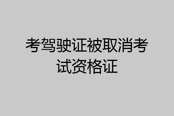 考驾驶证被取消考试资格证