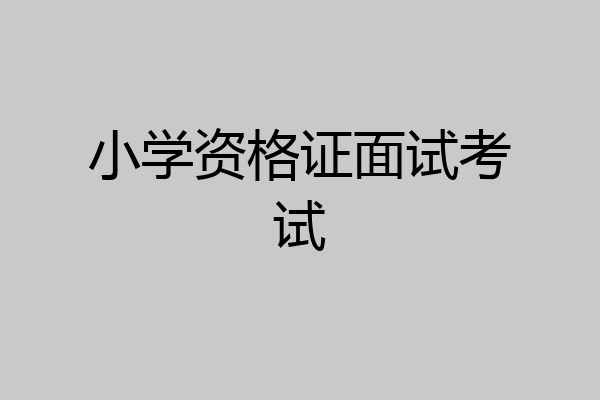 小学资格证面试考试