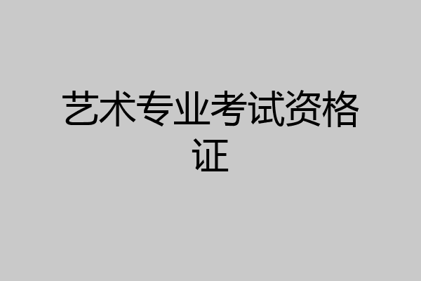 艺术专业考试资格证