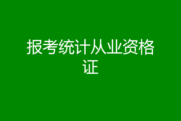 报考统计从业资格证