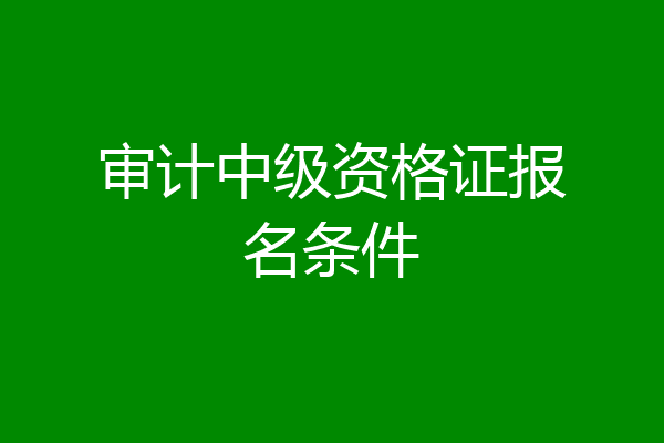 审计中级资格证报名条件