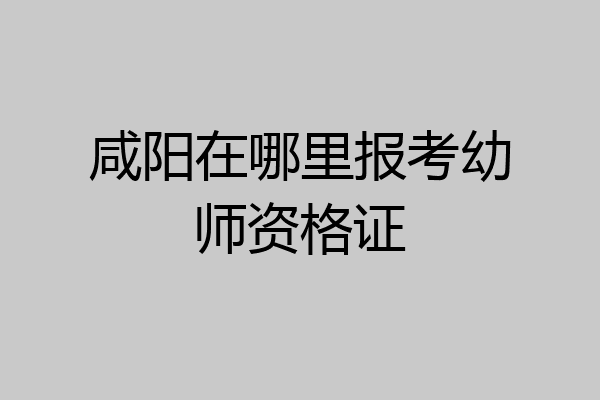 咸阳在哪里报考幼师资格证