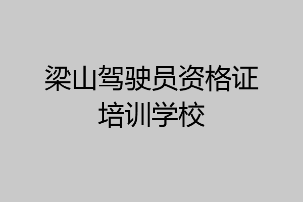 梁山驾驶员资格证培训学校