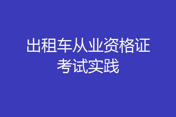 出租车从业资格证考试实践