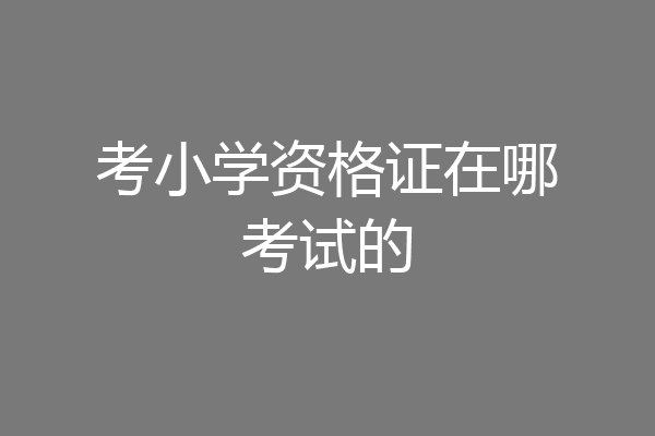 考小学资格证在哪考试的