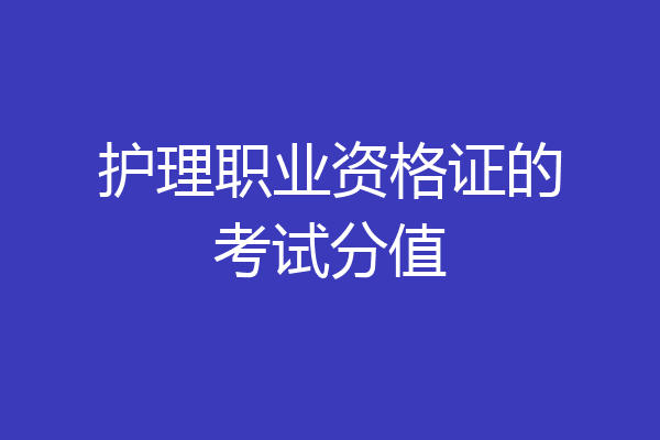 护理职业资格证的考试分值
