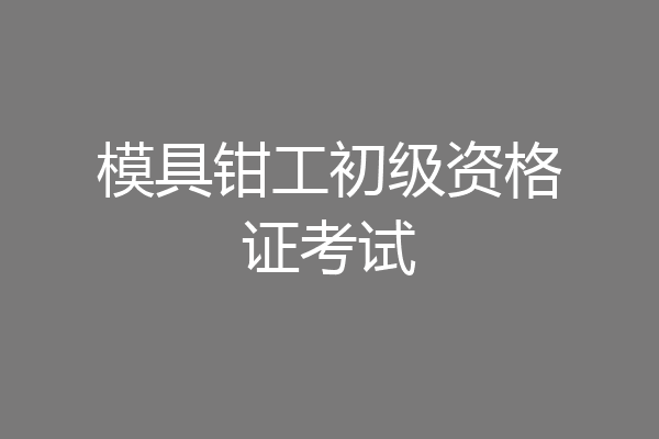 模具钳工初级资格证考试