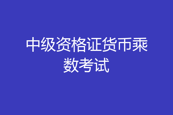 中级资格证货币乘数考试