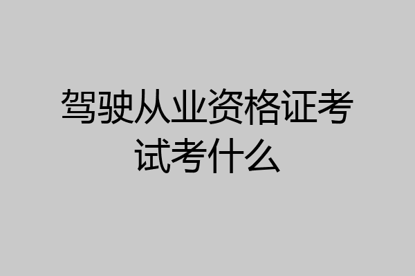 驾驶从业资格证考试考什么