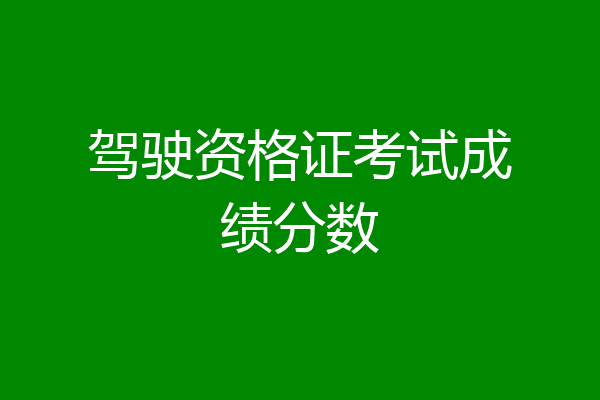 驾驶资格证考试成绩分数