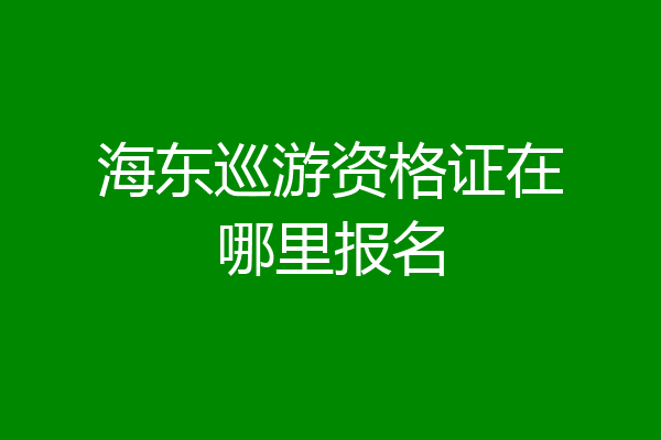 海东巡游资格证在哪里报名