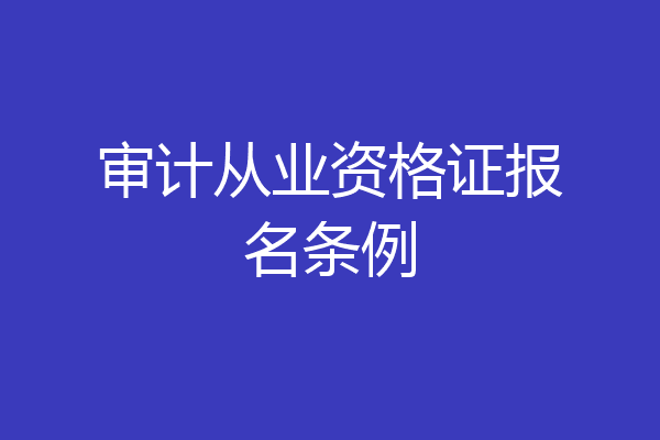 审计从业资格证报名条例