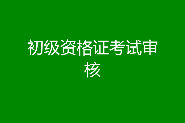 初级资格证考试审核