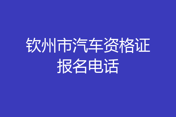 钦州市汽车资格证报名电话