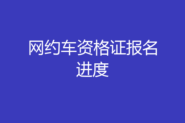 网约车资格证报名进度