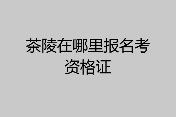 茶陵在哪里报名考资格证