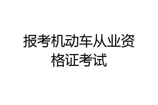 报考机动车从业资格证考试