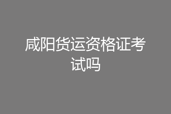 咸阳货运资格证考试吗