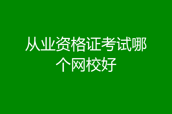 从业资格证考试哪个网校好