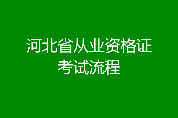 河北省从业资格证考试流程