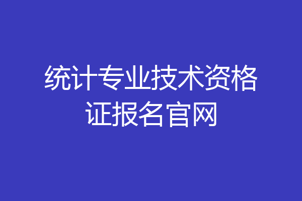统计专业技术资格证报名官网
