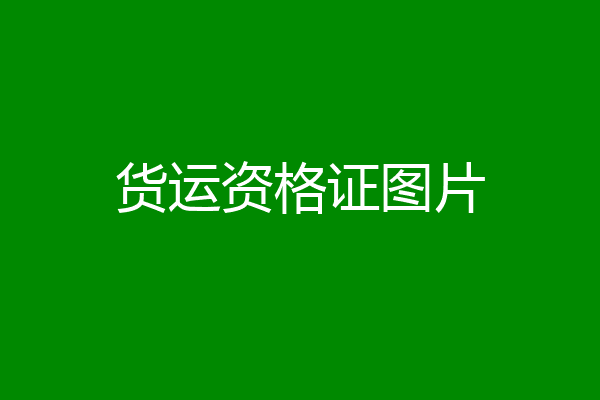 货运资格证图片