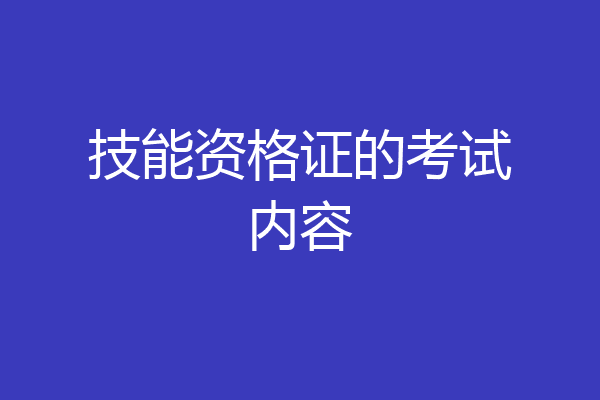 技能资格证的考试内容