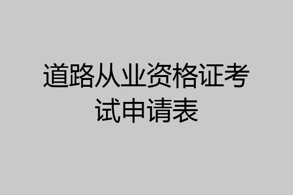 道路从业资格证考试申请表