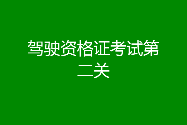 驾驶资格证考试第二关